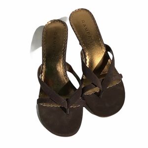 Rampage Margaret Brown Kitten Heel Sandals 7M